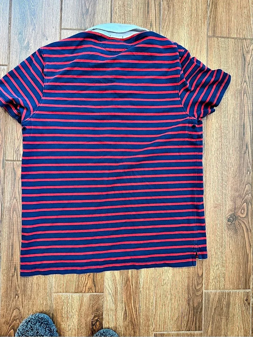 Vintage J.Crew Striped Polo in Blue & Red / men’s large